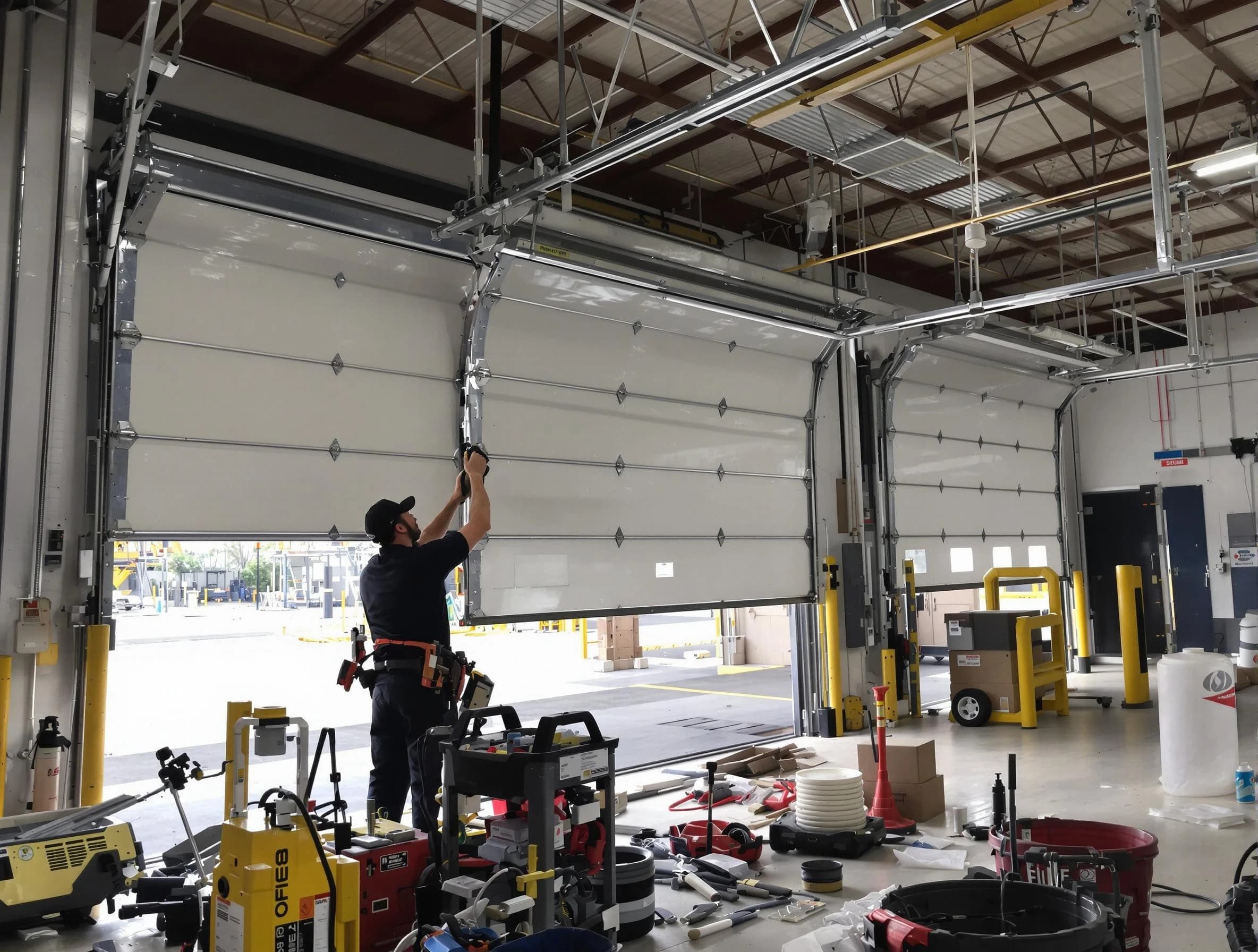 West Mifflin Garage Door Repair technician performing commercial garage door repair in West Mifflin