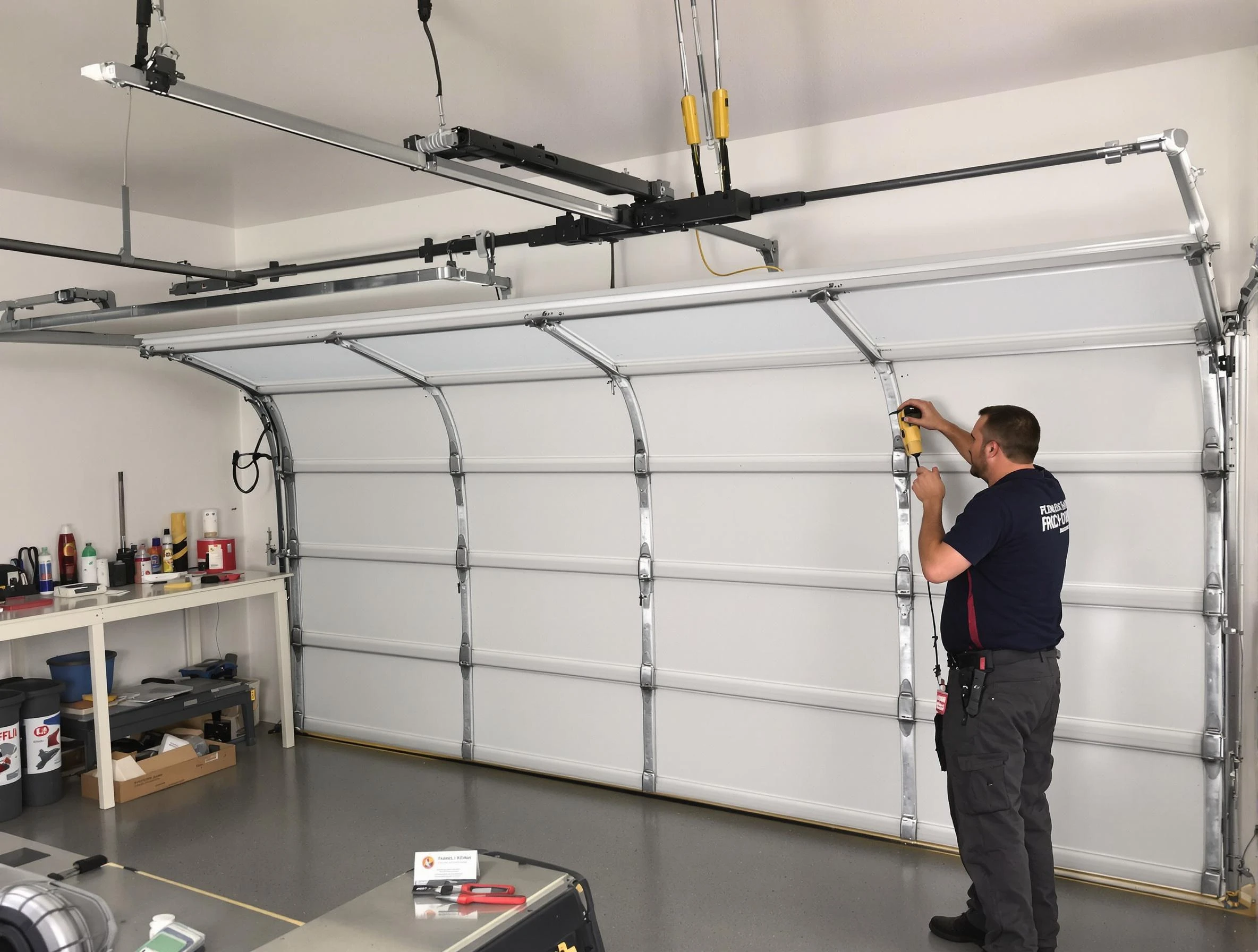 West Mifflin Garage Door Repair certified technician performing overhead door system repair in West Mifflin